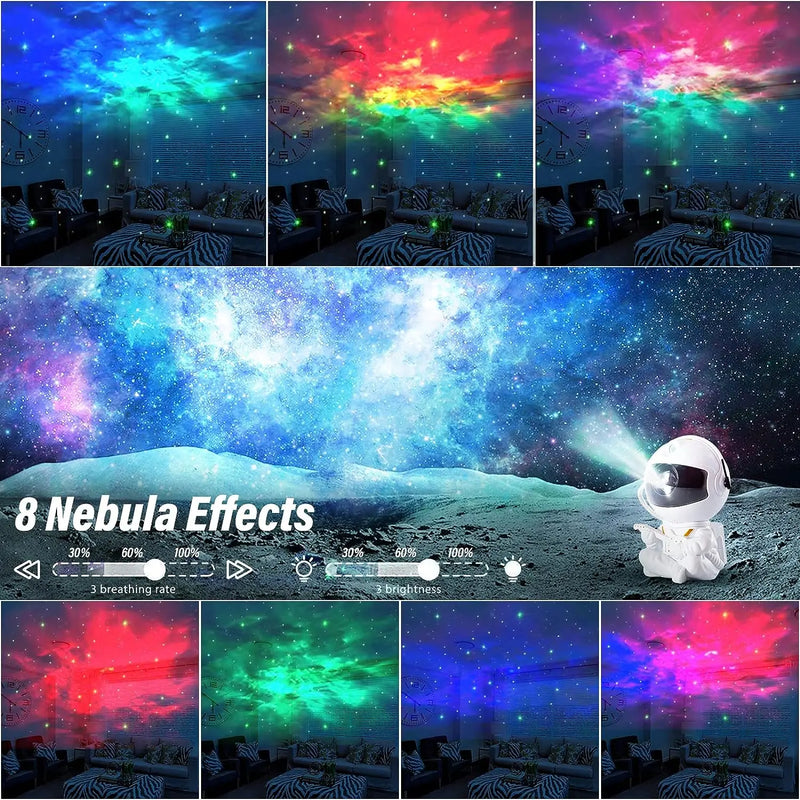 Projetor de Estrelas, Luz Noturna Galáctica, Projetor Espacial de Astronauta, Lâmpada LED Nebulosa Estrelada para Quarto, Decoração para o Lar, Presente para Crianças.