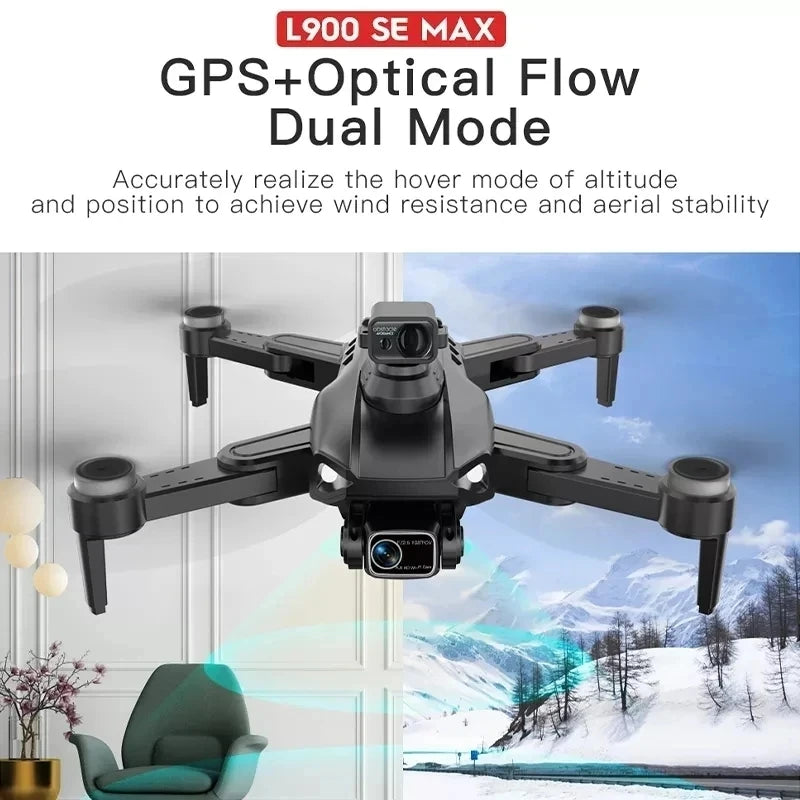 Drone L900 Pro SE MAX GPS 4K Profissional com Câmera Dual HD, WIFI 5G, Evitamento de Obstáculos 360°, Motor Sem Escovas, RC FPV Quadcopter